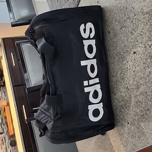 Adidas black/white thick nylon duffle gym, travel bag!